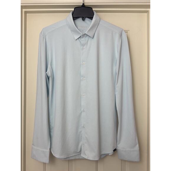 Barbell Apparel Motive Dress Shirt Mens M Light Blue Performance Stretch - Picture 3 of 11